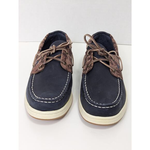 NWOT Sperry Cup II Boat Shoes Big Kid's Size 6.5 Navy and Brown Camo - Picture 2 of 13